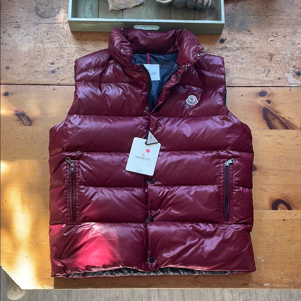 Moncler Burgundy Puffer Vest